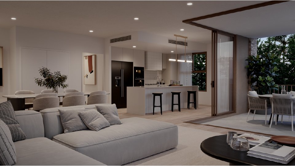 elisi living room kitchen